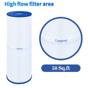 Cryspool 50 sq. ft Spa Filter Compatible with C-4950, PRB50-IN, FC-2390, Guardian 413-212-02, J200 Series Filter, 03FIL1600,373045, Cal Spa Hot Tub Filter Replacements, 2 Pack