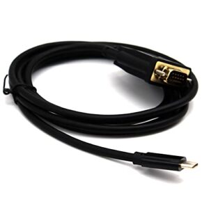 Disscool Type C to VGA Cable, 1.8 Meter USB C to VGA Cable, Display Port of Phone/Computer/Laptop to VGA of Monitor/Projector Gold-Plated Adapter HD line Converter