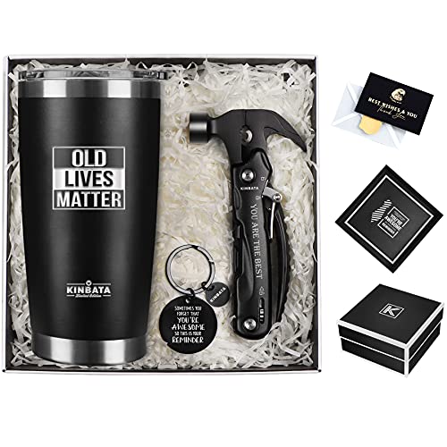 Birthday Gifts for Men-Boyfriend Valentines Day Gifts for Him Retirement Gifts for Men Dad Grandpa Old Lives Still Matter Unique Presents Ideas Tumbler Hammer Multitool