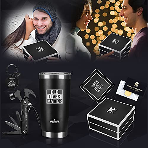 Birthday Gifts for Men-Boyfriend Valentines Day Gifts for Him Retirement Gifts for Men Dad Grandpa Old Lives Still Matter Unique Presents Ideas Tumbler Hammer Multitool