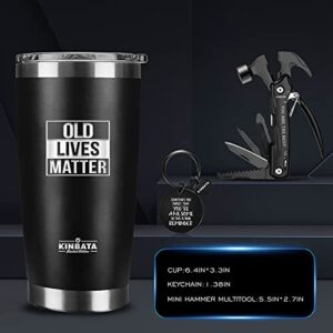 Birthday Gifts for Men-Boyfriend Valentines Day Gifts for Him Retirement Gifts for Men Dad Grandpa Old Lives Still Matter Unique Presents Ideas Tumbler Hammer Multitool