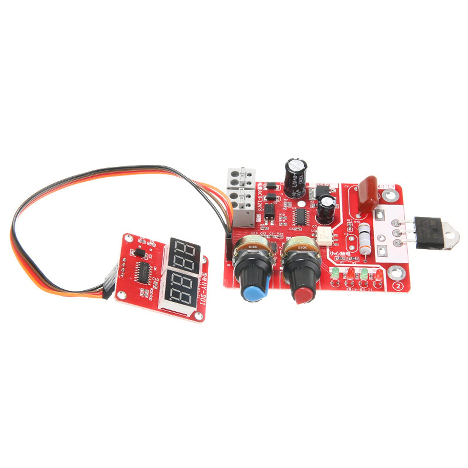 qiguch66 NY-D01 Spot-welder Control Board Digital Display High Precision 40A/100A Spot-welder Time Current Controller Board for Spot Welding - 100a