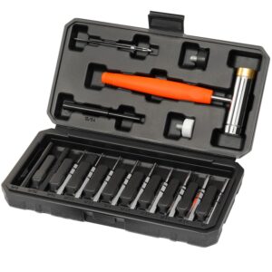 bestnule punch set, punch tools, roll pin punch set, made of solid material including steel punches and hammer, ideal for maintenance (without bench block)
