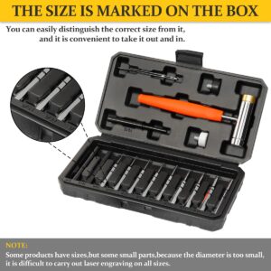 BESTNULE Punch Set, Punch Tools, Roll Pin Punch Set, Made of Solid Material Including Steel Punches and Hammer, Ideal for Maintenance (Without Bench Block)