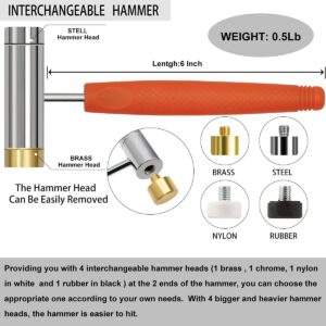 BESTNULE Punch Set, Punch Tools, Roll Pin Punch Set, Made of Solid Material Including Steel Punches and Hammer, Ideal for Maintenance (Without Bench Block)