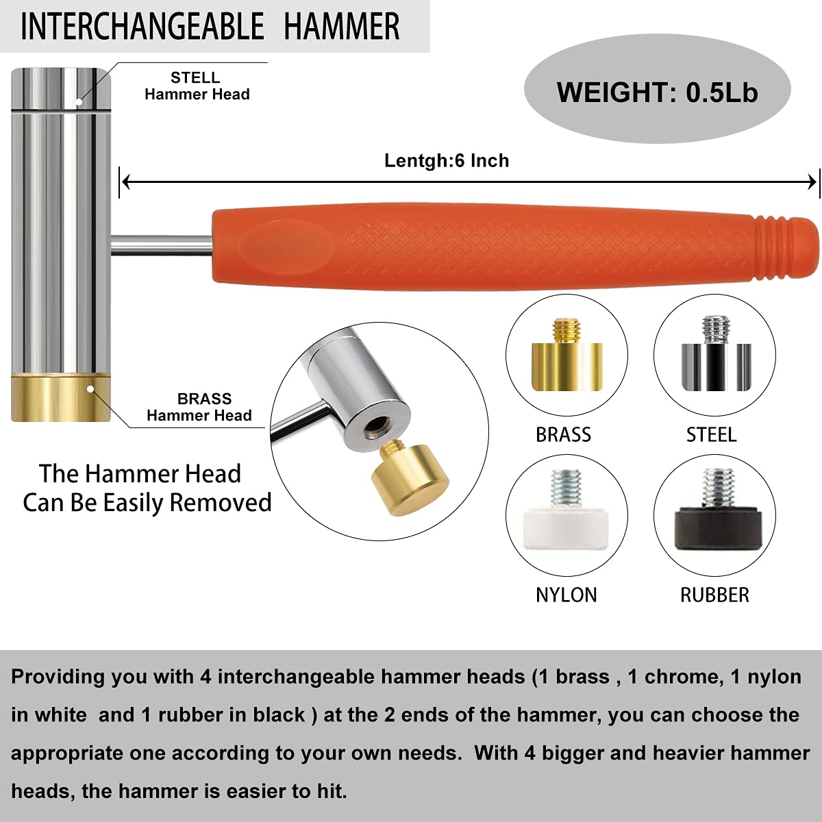 BESTNULE Punch Set, Punch Tools, Roll Pin Punch Set, Made of Solid Material Including Steel Punches and Hammer, Ideal for Maintenance (Without Bench Block)