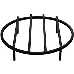 VEVOR Fire Pit Grate, Heavy Duty Iron Round Firewood Grate, Round Wood Fire Pit Grate 18", Firepit Grate with Black Paint, Fire Grate with 4 Removable Square Legs for Burning Fireplace and Firepits