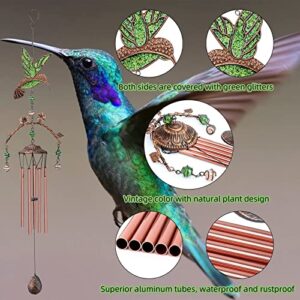 Wind Chimes - Hummingbird Wind Chimes for Outside Deep Tone 34 inches 5 Aluminum Tubes, Birthday Anniversary Hummingbird Gifts for Mom, Grandma, Daughter, Decoration for Home, Garden, Patio, Backyard