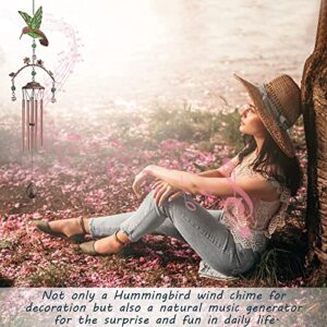 Wind Chimes - Hummingbird Wind Chimes for Outside Deep Tone 34 inches 5 Aluminum Tubes, Birthday Anniversary Hummingbird Gifts for Mom, Grandma, Daughter, Decoration for Home, Garden, Patio, Backyard