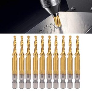 LANTRO JS 10Pcs/Set M4 Screw Tap, High Speed Steel 3.3mm Drill Bits Hex Shank Tapping Tools, Applicable for Internal Chip Removal