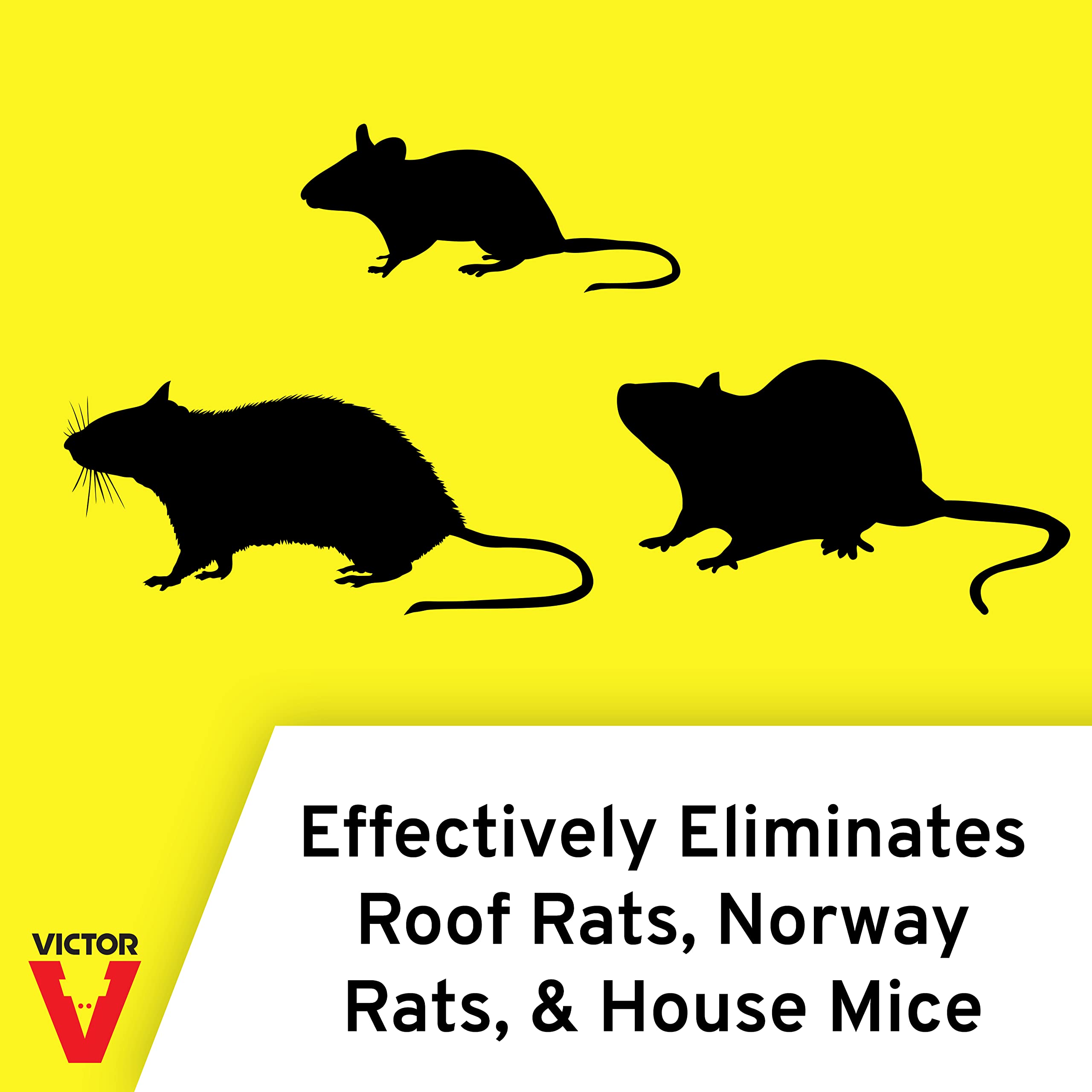 Victor M909 Fast-Kill Mouse & Rat Poison Rodenticide Bait Blocks Killer - Kills Roof Rats, Anticoagulant Resistant Norway Rats, and House Mice - 9 lb