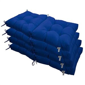 kunste indoor outdoor patio garden seating cushions high back cushions deep seat cushions set of 4 navy blue