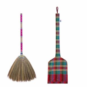 sn skennova - asian handmade brooms, sustainable cleaning solution (thai pink pastel)