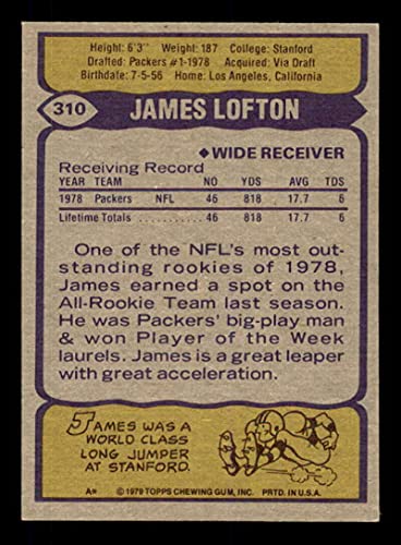 James Lofton Rookie Card 1979 Topps #310