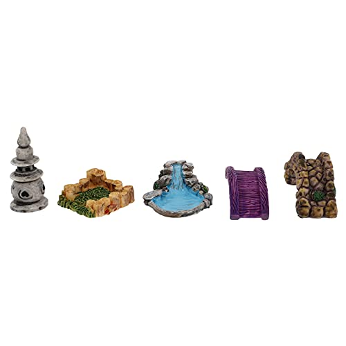 Cabilock 5pcs Resin Scene Decoration Miniature Bridge Miniature Ornaments Miniature Fairy Tower Fairy Miniature Tower Bridge Mini Bridge Figurine Micro Decoration Fish Pond Glass Toolkit