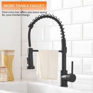 OWOFAN Kitchen Sink Faucet with Soap Dispenser Black Product Bundles