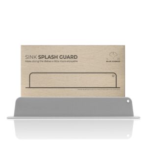 blue ginkgo sink splash guard - (upgraded design) premium silicone water splash guard for sink | kitchen island sink backsplash guard (18.9 x 2.9 inch) - gray