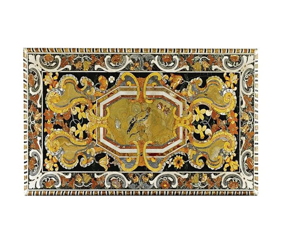 48" x 30" Inch Black Marble Dining Table/Coffee Table Italian Pietra Dura Design Outdoor Indoor Table, Office Table, Conference Table