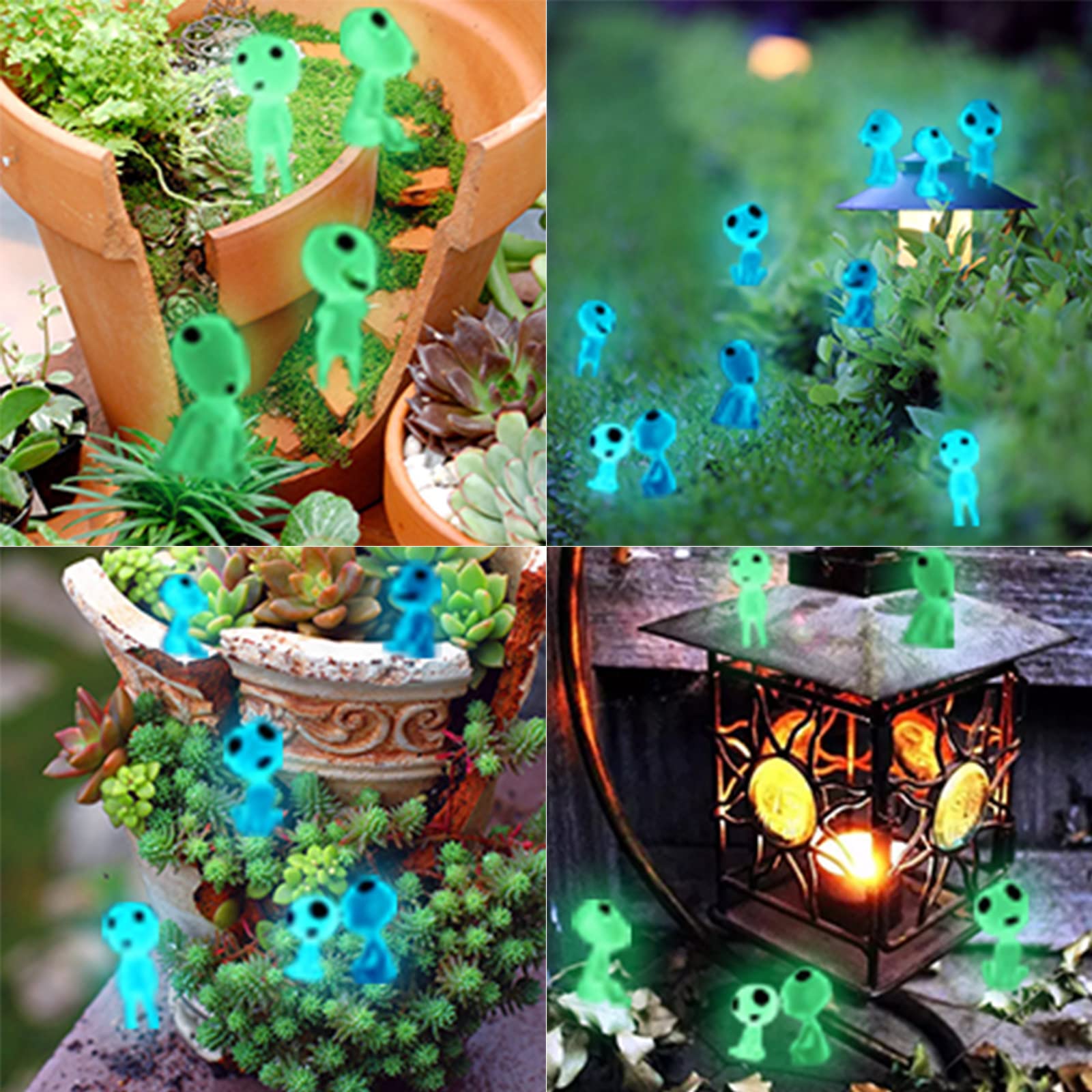 Oismys Glow in Dark Tree Elves Fairy 20Pcs Luminous Ghost Micro Landscape Accessories Garden Decoration Outdoor Patio Lawn Yard Fish Tank Potted Plants Kit