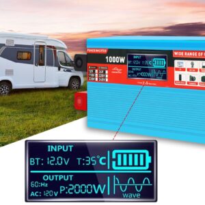 POWLAND 3000W Solar Inverter 24V DC to 110V/120V AC, Pure Sine Wave All-in ONE Built-in MPPT Charge Controller Work with Lead Acid Lithium Gel Battery for Off-Grid System