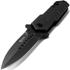 dpnao folding knife portable pocket, liner-lock, clip, seatbelt cutter, glass breaker for emergencies, edc outdoor camping hunting, excellent support tool for fishing, etc