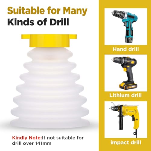 Houkiper Drill Dust Cover Collector Scalable Rubber Dustproof Dust Bowl Device Power Tool Utility Accessories for Electric Hammer