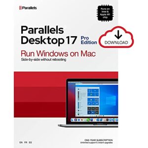 parallels desktop 17 for mac pro edition | run windows on mac virtual machine software | 1-year subscription [mac download] [old version]