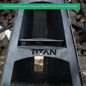 TITAN GREAT OUTDOORS 42" Matterhorn Pyramid Wood Fireplace Outdoor Chiminea Tower