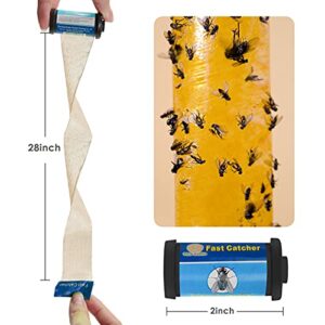 Fly Traps for Indoors Fly Repellent for Outdoor Fruit Fly Traps for Indoors Catch Fly Trape, Fly Catcher,Fly Paper Ribbon Traps Fly Insect Killer Fling Insects,Gnat Trap Hanging 24 Rolls