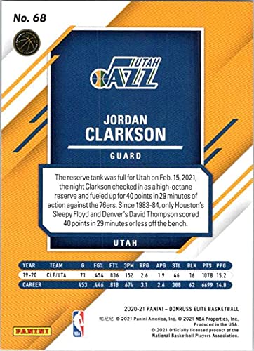 2020-21 DONRUSS ELITE #68 JORDAN CLARKSON JAZZ BASKETBALL NBA