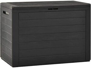 famirosa 50 gallon garden storage box outdoor cushion deck patio storage chest storing pillow tool box blanket indoor interior container 38.7x17.3x21.7inches (38.7x17.3x21.7inches black)