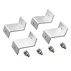 F-ber 1 Set (4pcs) Solar Panel Mounting Hardware Z Type Bracket Aluminum W/Stainless Bolt for RV Boat Off Grid 38mm Width Solar Panels (49*38*25mm/1.93"*1.5"*0.98")