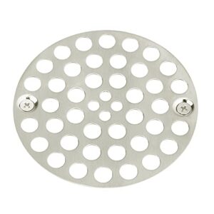 artiwell 4’’ shower strainer drain trim set, solid brass screw-in shower strainer drain cover, replacement strainer grid by artiwell, machine & self-tapping screws included (brushed nickel)