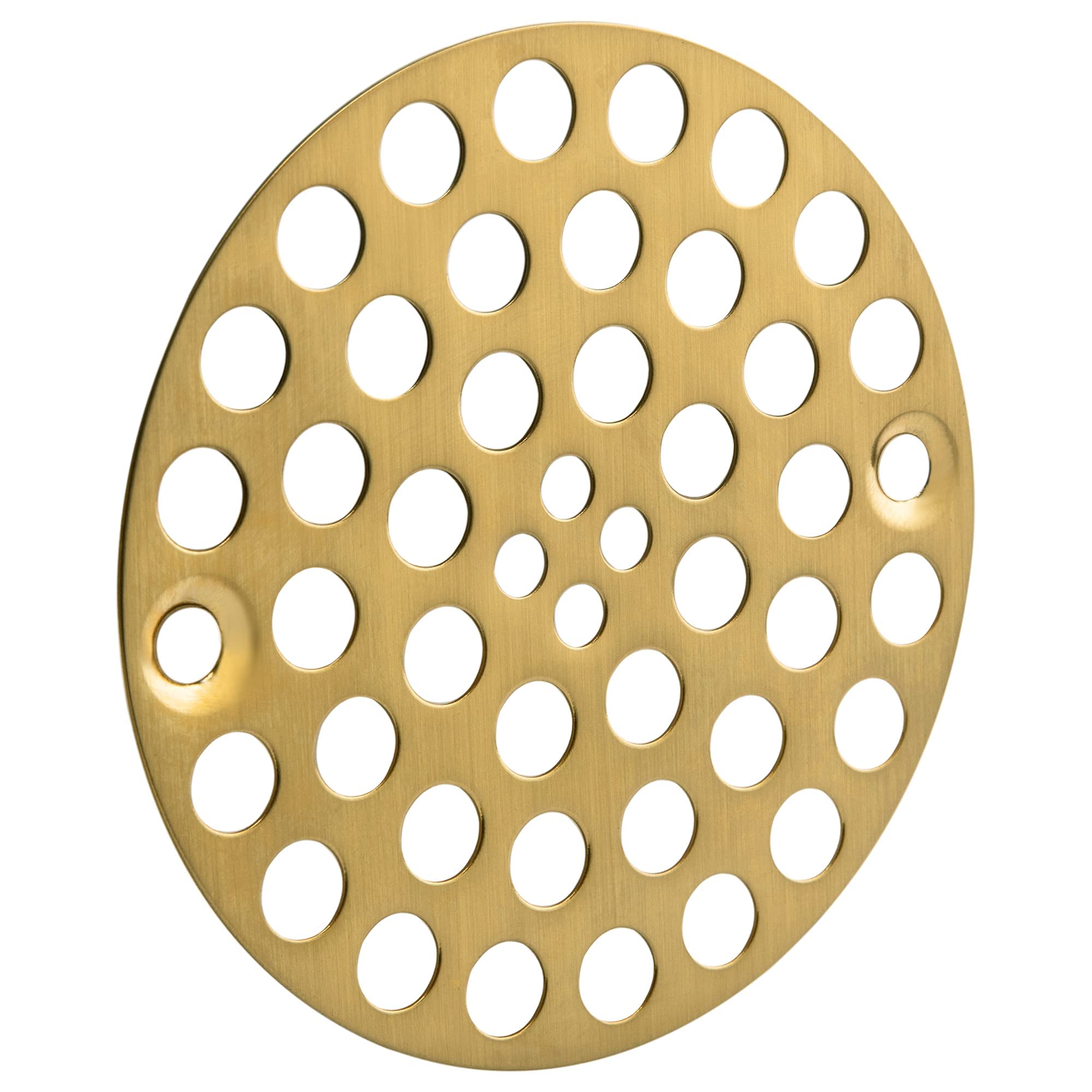 Artiwell 4’’ Shower Strainer Drain Trim Set, Solid Brass Screw-in Shower Strainer Drain Cover, Replacement Strainer Grid by Artiwell, Machine & Self-Tapping Screws Included (Brushed Gold)