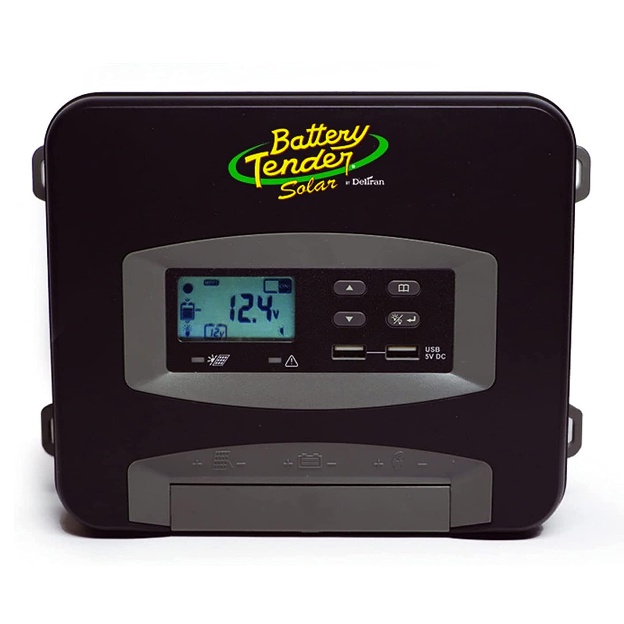 Battery Tender 50 AMP PWM Solar Charge Controller with Dual USB Port and LCD Screen, Suitable for 12, 24, 36, 48 Volt Lead Acid, AGM, Gel, and 12 Volt Lithium Batteries