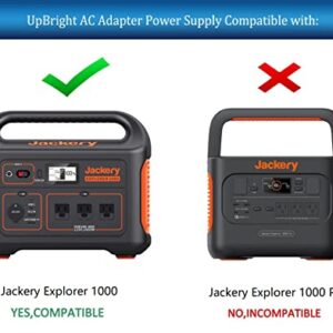UpBright AC/DC Adapter Compatible with Jackery Explorer 1000 E1000 Portable Power Station 1002Wh Solar Generator 46.4Ah 21.6V Lithium-ion Battery 12V-30V Huntkey HKA18024075-6C ShenZhen Supply Charger