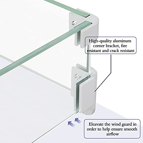 Ulax Furniture 31 x 11 x 4 Inch Fire Pit Glass Wind Guard Clear Tempered Glass Flame Guard for 29 Inch Outdoor Patio Fire Table Burner Pan, 5/16 Inch Thick