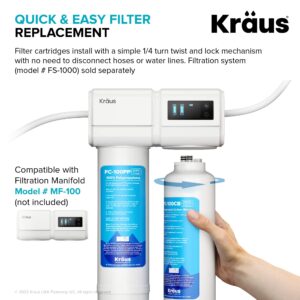 KRAUS Replacement Filter Cartridges for Purita 2-Stage Under-Sink Water Filtration System with Carbon Block and Polypropylene Filters (Set of 2), FC-100