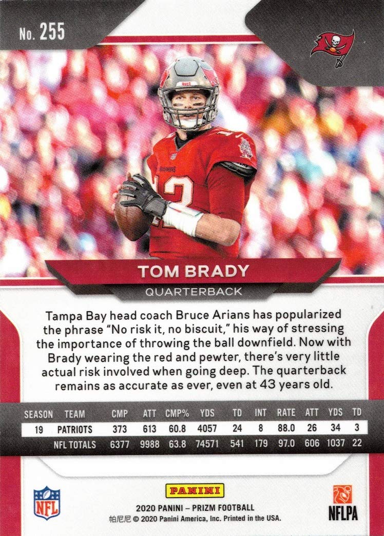 2020 Panini Prizm #255 Tom Brady Football Card - Buccaneers