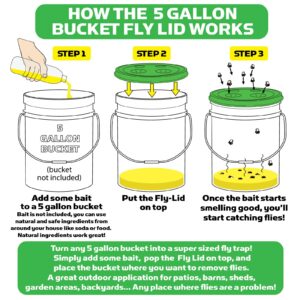 Billy-Bob Fly-Lid 5 Gallon Bucket Fly Lid (2 Pack) Turn Any 5 Gallon Bucket into a Fly Trap!