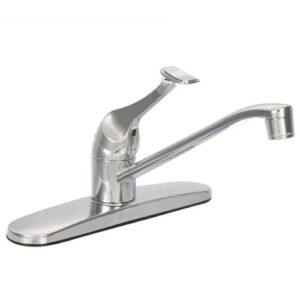 single-handle standard kitchen faucet in chrome