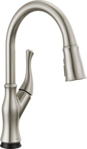 delta faucet ophelia brushed nickel faucet with pull down sprayer for kitchen sink, magnetic docking, spotshield stainless 19888tz-sp-dst