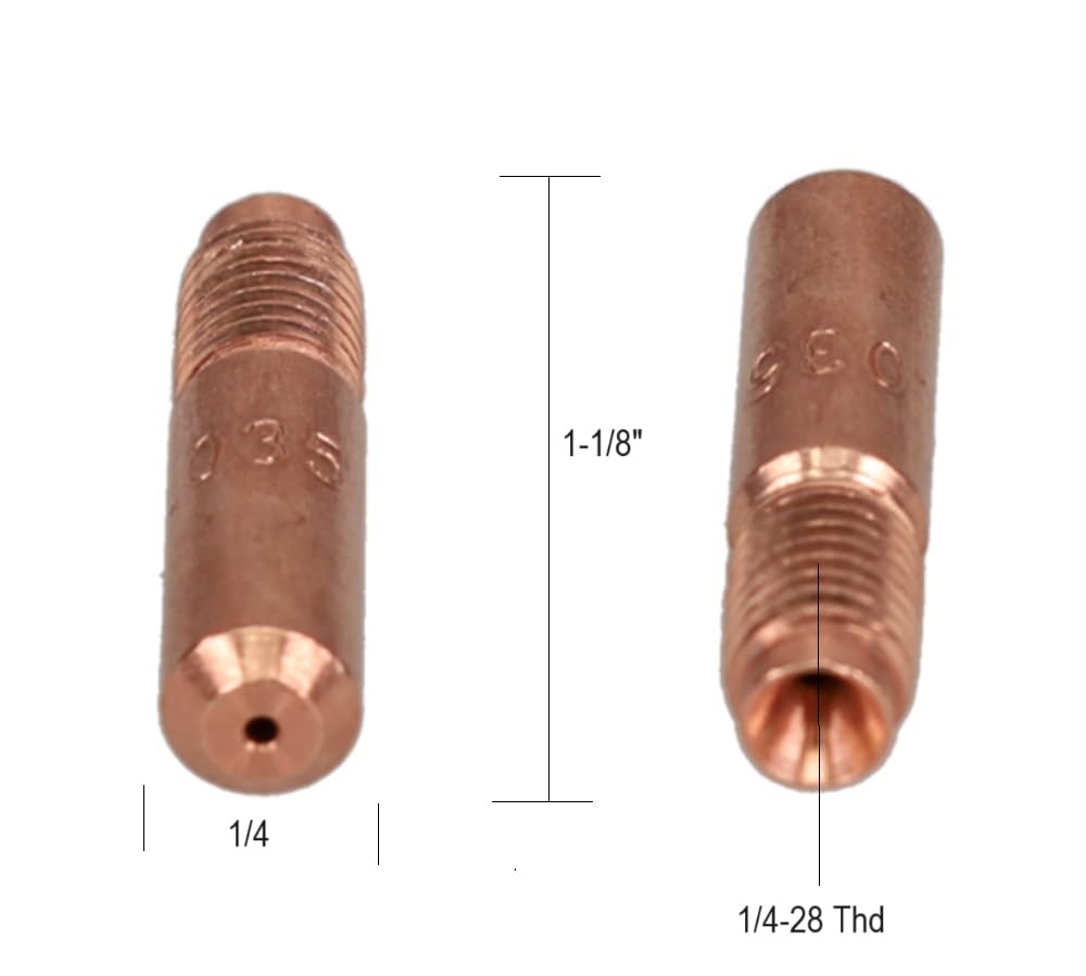 STARTECHWELD 000068 Mig Welding Contact Tips .035" 000-068 for Miller M10 M15 M25 M40 M100 Hobart H9 H10 MIG Weld Guns (Pack of 25)