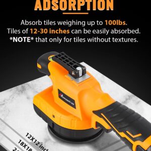 Mxmoonfree Tile Tools Tile Vibration Tool Tile Vibrator for Installation with Suction Cup, Adsorption Lock, Adjustable Vibration, Storage Case, 2 Pcs 2000mAh Battery Tile Tiling Leveling Machine