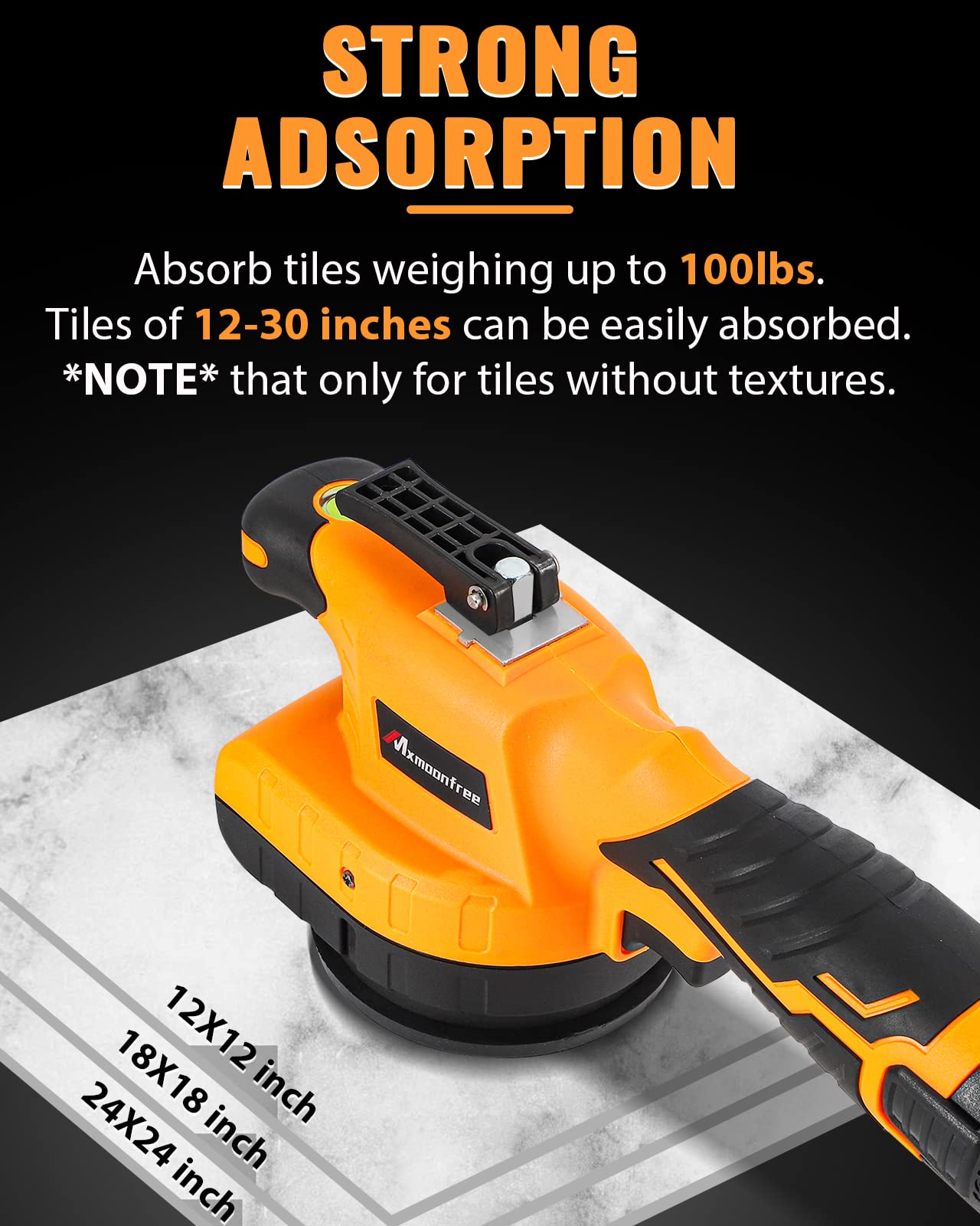 Mxmoonfree Tile Tools Tile Vibration Tool Tile Vibrator for Installation with Suction Cup, Adsorption Lock, Adjustable Vibration, Storage Case, 2 Pcs 2000mAh Battery Tile Tiling Leveling Machine