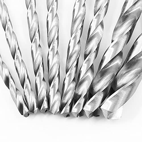 Murtenze 8Pcs 200mm Extra Long Twist Drill Bit Set, High-Speed Steel Straight Shank Twist Drill Bit for Wood Plastic and Aluminum(4/4.2/4.5/5/ 5.2/6/ 8/ 10mm)