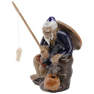 1pc fisherman ornament ceramics shelf shangshuishi elder