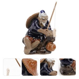 1pc Fisherman Ornament Ceramics Shelf Shangshuishi Elder