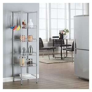 Cages 6-Shelf Wire Shelving Units Heavy Duty Metal Shelf Wire Rack with Leveling Feet Adjustable Utility Storage Shelves for Garage Kitchen Living Room Bathroom 13.38" L x 13.38" W x 63" H