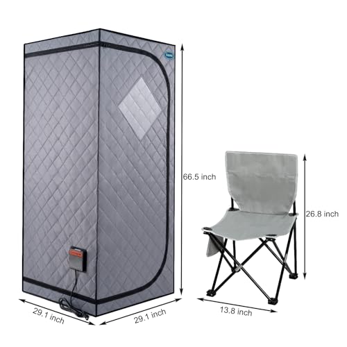 KUNSANA Full Size Portable Far Infrared Sauna Tent,Personal Home Sauna Spa with Heating Foot Pad and Portable Chair